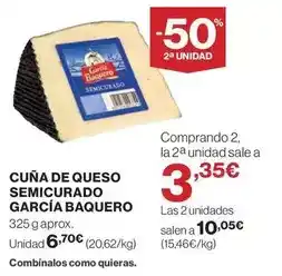 Hipercor García baquero - cuna de queso semicurado oferta