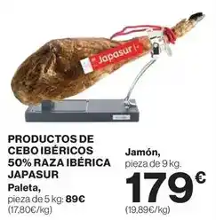 Hipercor Productos de cebo ibéricos 50% raza ibérica oferta