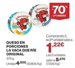 Hipercor La vaca que ríe - queso en porciones oferta