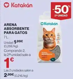 Hipercor Katakán - arena absorbente para gatos oferta