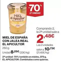 Hipercor El apicultor - miel de espana con jalea real oferta