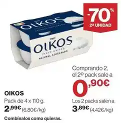 Hipercor Oikos - pack de 4 x 110 g oferta