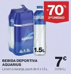 Hipercor Aquarius - bebida deportiva oferta