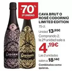 Hipercor Codorniu - cava brut o rosé limited edition oferta