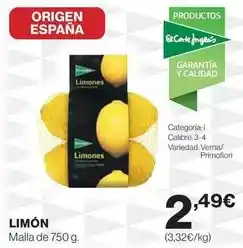 Hipercor El corte inglés - limon oferta