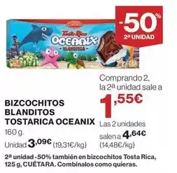 Hipercor Cuétara - bizcochitos blanditos tostarica oceanix oferta