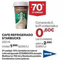 Hipercor Starbucks - cafe refrigerado oferta