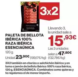 Hipercor Esencia única covap - paleta de bellota ibérica 100% raza ibérica oferta