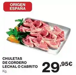 Hipercor Origen - chuletas de cordero lechal o cabrito oferta
