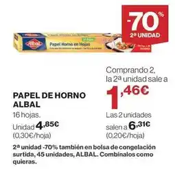 Hipercor Albal - papel de horno oferta