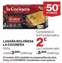 Hipercor La cocinera - lasana bolonesa oferta