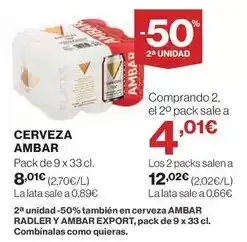 Hipercor Ambar - cerveza oferta