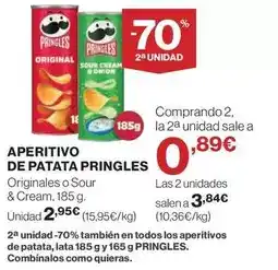 Hipercor Pringles - aperitivo de patata oferta