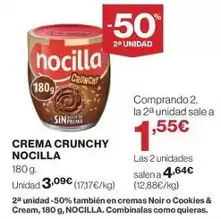 Hipercor Nocilla - crema crunchy oferta