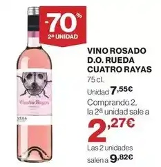 Hipercor Cuatro rayas - vino rosado d.o. rueda oferta