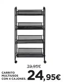 Hipercor Carrito multiusos con 4 cajones oferta