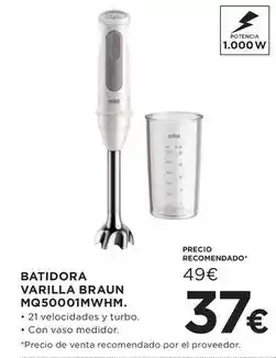 Hipercor Braun - batidora varilla mq50001mwhm oferta