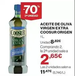 Hipercor Coosur - aceite de oliva virgen extra oferta
