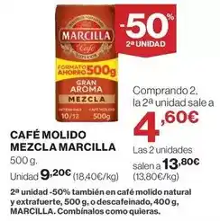 Hipercor Marcilla - cafe molido mezcla oferta