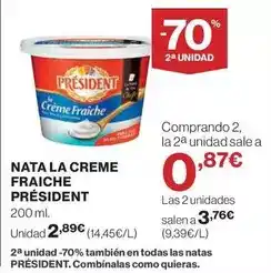 Hipercor Président - nata la creme fraiche oferta