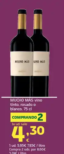 HiperDino MUCHO MÁS vino tinto, rosado o blanco oferta
