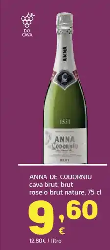 HiperDino ANNA DE CODORNIU cava brut, brut rose o brut nature oferta