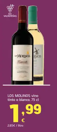 HiperDino LOS MOLINOS vino tinto o blanco oferta