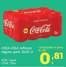 HiperDino COCA-COLA refresco regular oferta