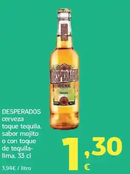 HiperDino DESPERADOS cerveza toque tequila, sabor mojito o con toque de tequila- lima oferta