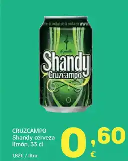 HiperDino CRUZCAMPO Shandy cerveza limón oferta