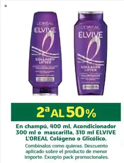 HiperDino L'OREAL Elvive en champú acondicionador o mascarilla colágeno o glicólico oferta