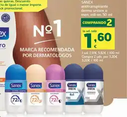HiperDino SANEX antitranspirante dermo unisex o men, roll-on oferta