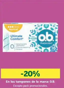 HiperDino O.B. En los tampones de la marca oferta