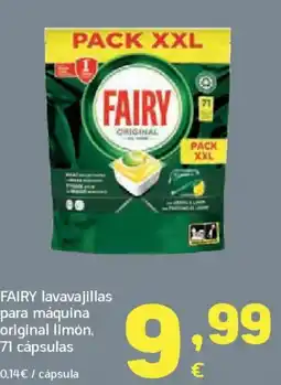 HiperDino FAIRY lavavajillas para máquina original limón, 71 cápsulas oferta