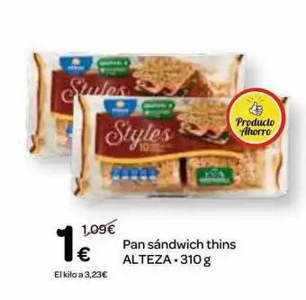 Dialprix Pan Sándwich Thins Alteza oferta