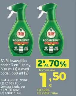 HiperDino FAIRI lavavajillas poder 3 en 1 spray o maxi poder oferta