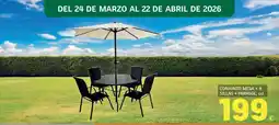 HiperDino Conjunto mesa + 4 sillas + parasol oferta