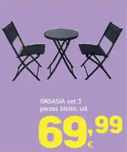 HiperDino Dasasia set 3 piezas bistro oferta