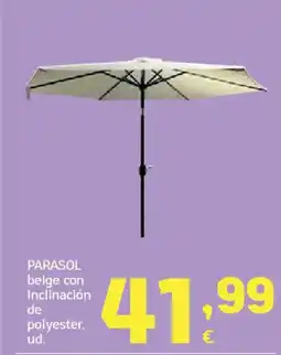 HiperDino Parasol beige con inclinación de polyester oferta