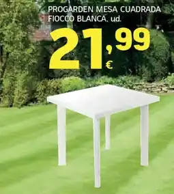 HiperDino Progarden mesa cuadrada fiocco blanca oferta