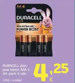 HiperDino DURACELL plus pow boost AAA o AA oferta