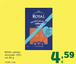 HiperDino ROYAL salmón ahumado -25% sal oferta