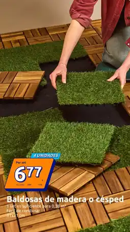 Action Baldosas de madera o césped oferta