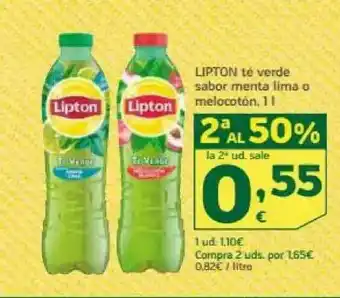 HiperDino Lipton Te Verde Sabor Menta Lima O Melocotón oferta