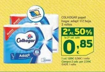 HiperDino Colhogar Papel Hogar Adapt 1-2 Hoja 3 Rollos oferta