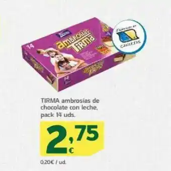 HiperDino Tirma Ambrosias De Chocolate Con Leche oferta