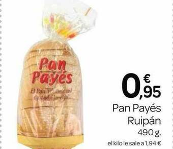 Supermercados El Jamón Pan Payés Ruipán oferta