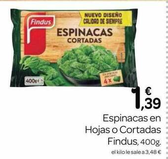 Supermercados El Jamón Espinacas En Hojas O Cortadas Findus oferta