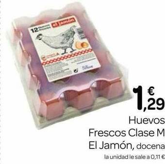 Supermercados El Jamón Huevos Frescos Clase M El Jamón, Docena oferta