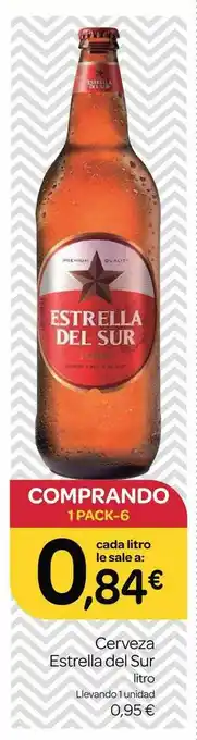 Supermercados El Jamón Cerveza Estrella Del Sur Litro oferta